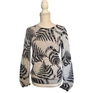 Magaschoni Cashmere Fern Leaf Sparkle Sweater Small